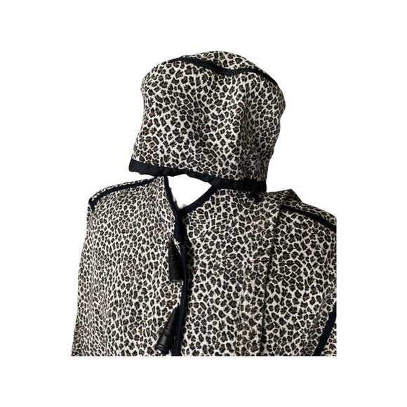 Vintage Shermarke Leopard Print Jacket Includes Hat & Purse One Size Fringe - Picture 3 of 5